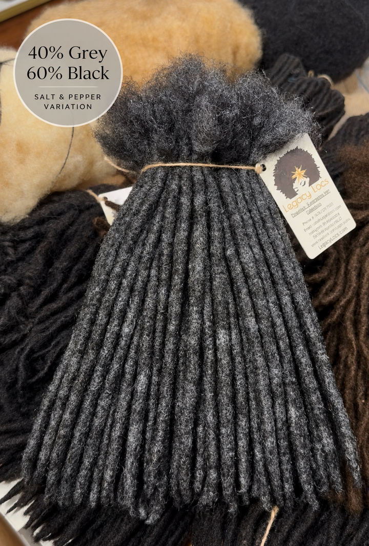 XSmall Width Loc Extensions| Color Salt &amp; Pepper Variants | Pre-Order (Ships 2–6 Weeks)