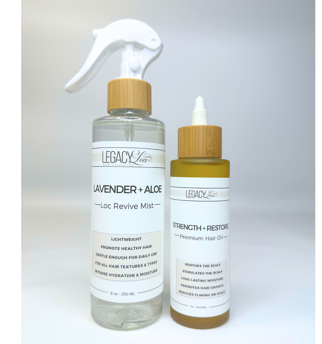 Lavender + Aloe Loc Revive Mist /Strength + Restore Premium Hair Oil Bundles