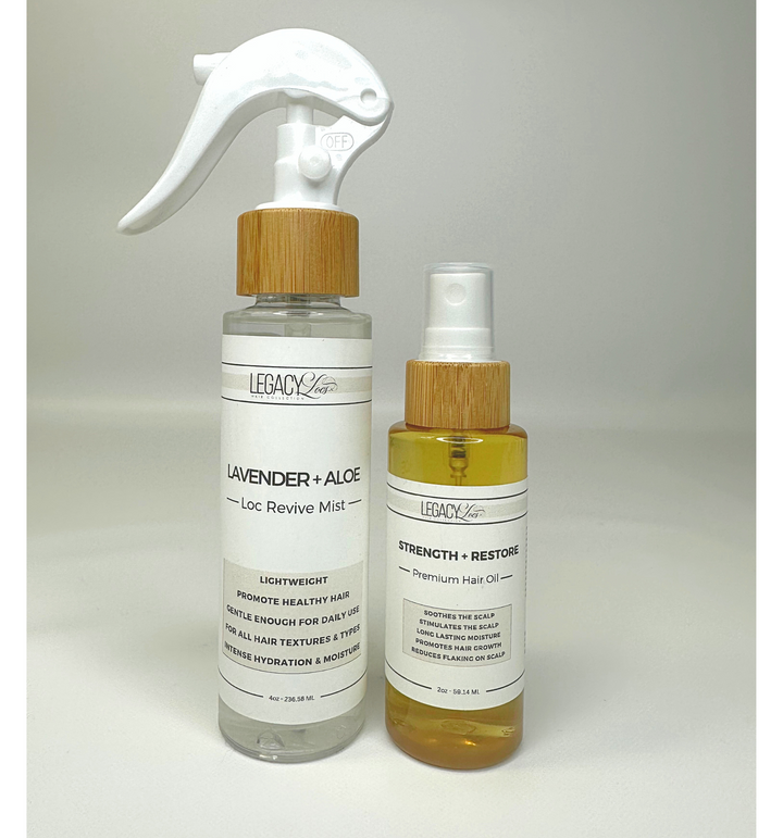 Lavender + Aloe Loc Revive Mist /Strength + Restore Premium Hair Oil Bundles