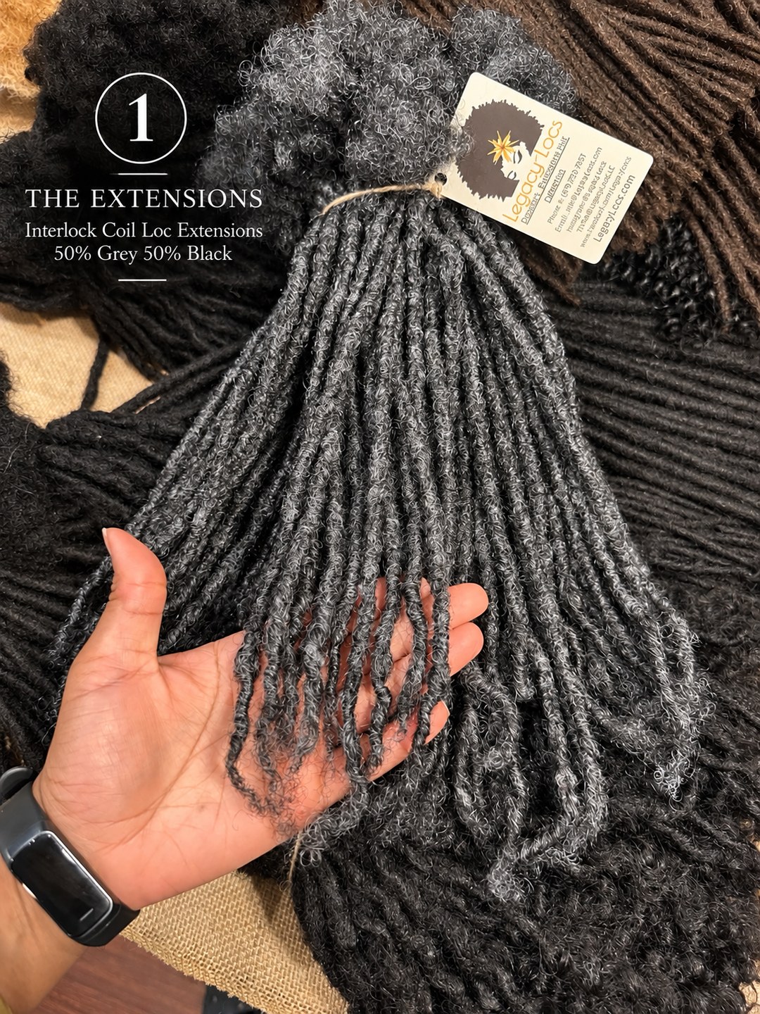 XSmall Width Loc Extensions| Color Salt &amp; Pepper Variants | Pre-Order (Ships 2–6 Weeks)