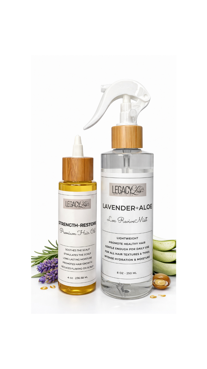 Lavender + Aloe Loc Revive Mist /Strength + Restore Premium Hair Oil Bundles
