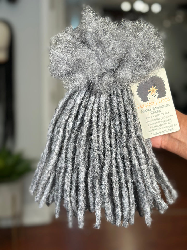 XSmall Width Loc Extensions| Color Salt &amp; Pepper Variants | Pre-Order (Ships 2–6 Weeks)