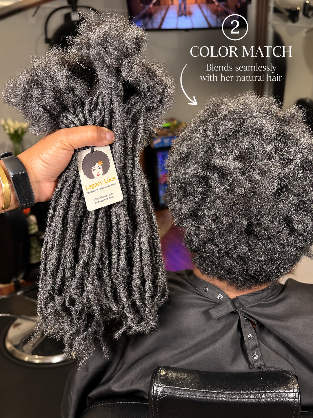 XSmall Width Loc Extensions| Color Salt &amp; Pepper Variants | Pre-Order (Ships 2–6 Weeks)