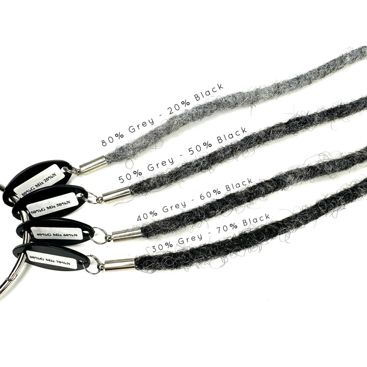Medium Width Loc Extensions | Color Salt &amp; Pepper Variants | Pre-Order (Ships 2–6 Weeks)