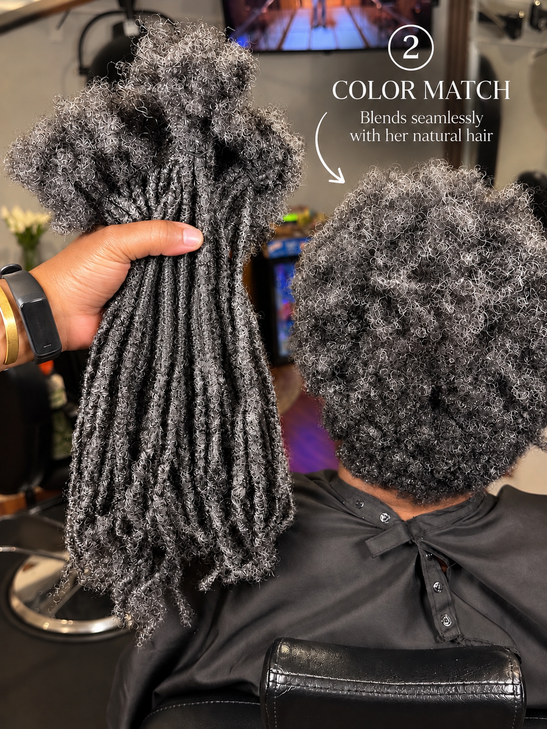 Medium Width Loc Extensions | Color Salt &amp; Pepper Variants | Pre-Order (Ships 2–6 Weeks)