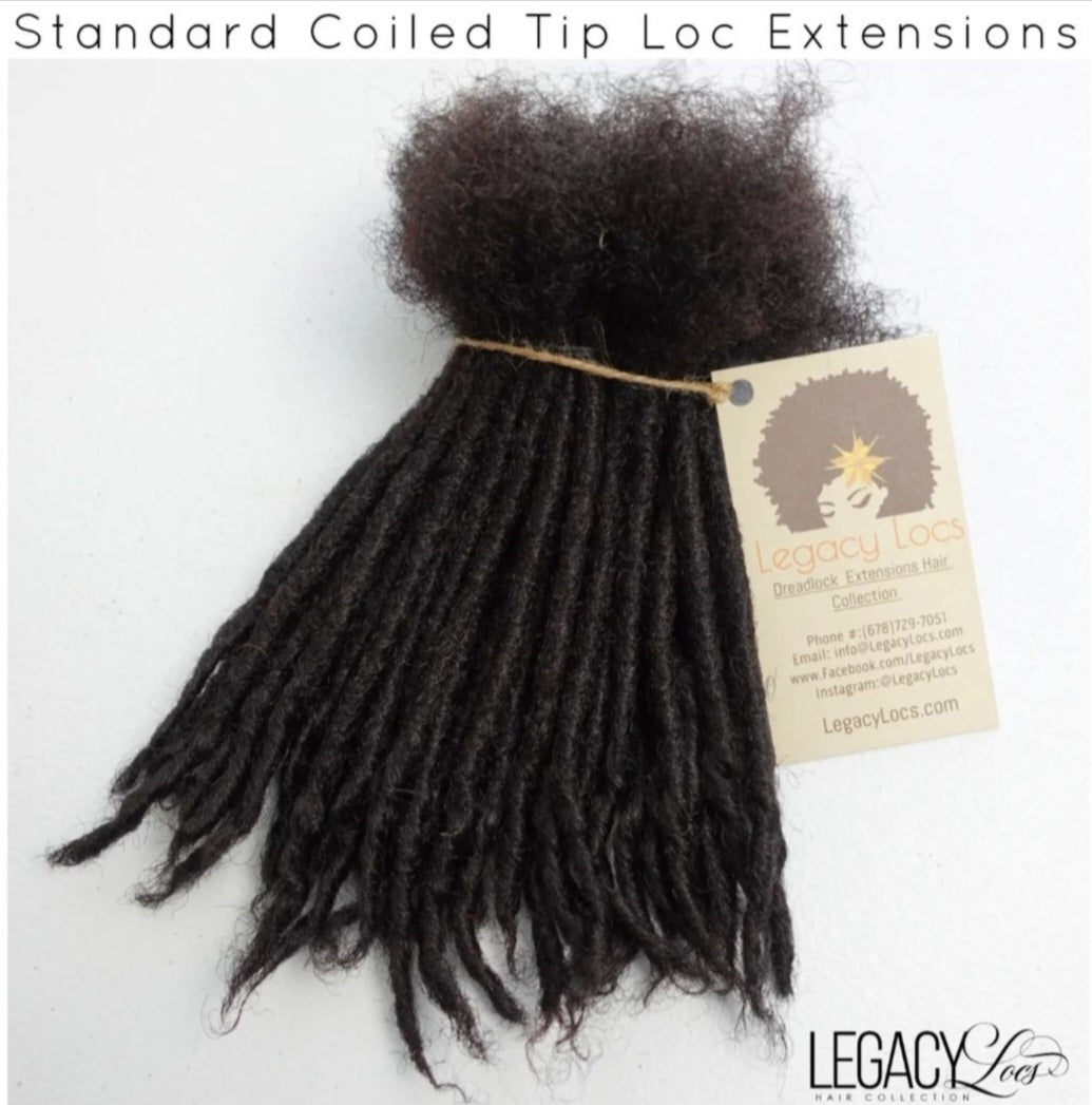 Medium Width Standard Coil Tip Loc Extensions (CUSTOM PRE-ORDER /SHIPS IN 2-6 WEEKS)