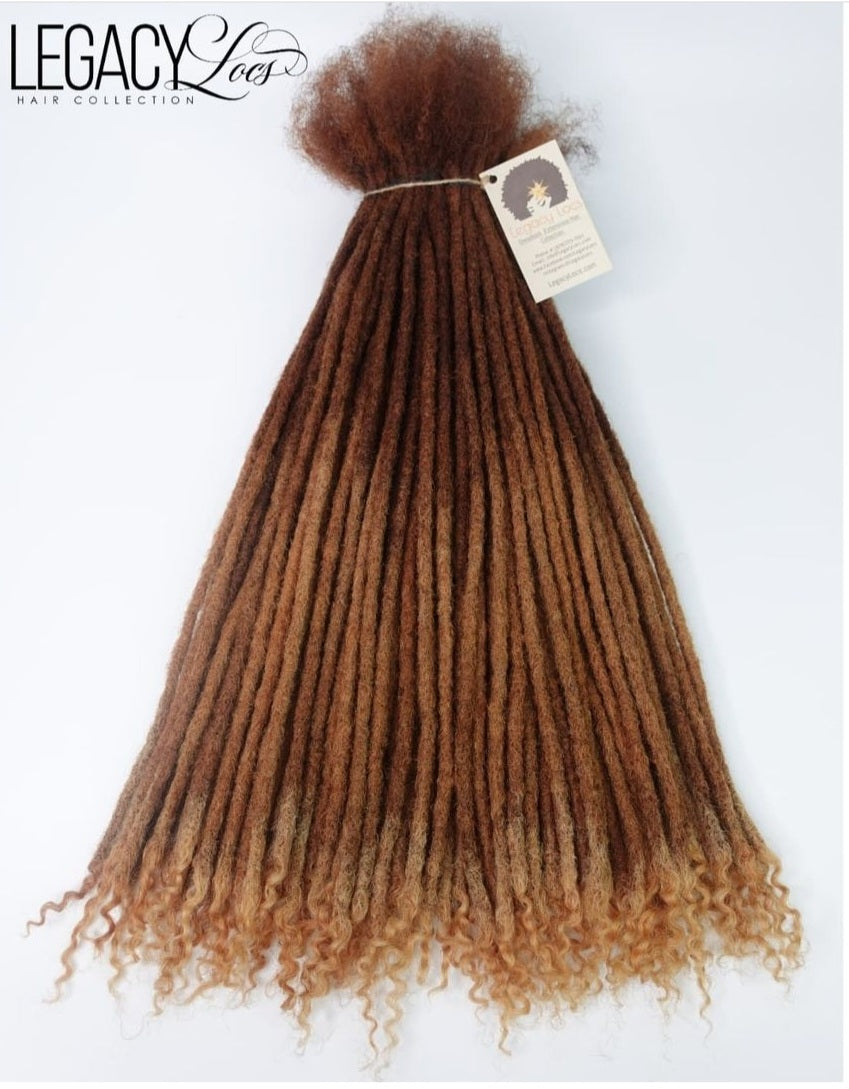 Loc String Large Width Coil Loc Extensions | Honey Ombre | Legacy Locs
