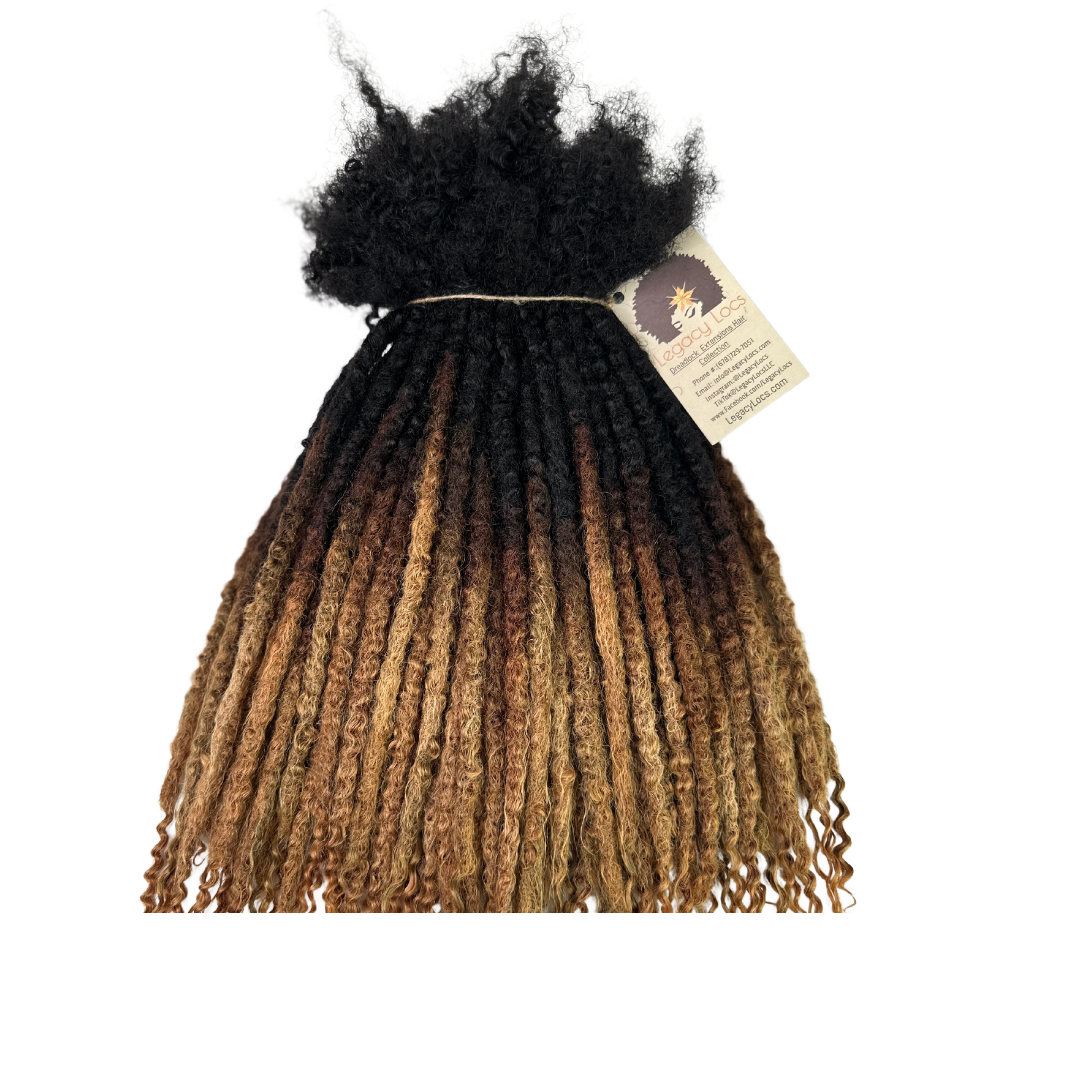 Medium Width Textured Loc Extensions Color Honey Tip Variants(CUSTOM PRE-ORDER /SHIPS IN 2-6 WEEKS)