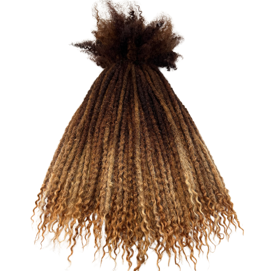 Micro Width Textured Coil Loc Extensions Color Honey Tip Variants(CUST ...